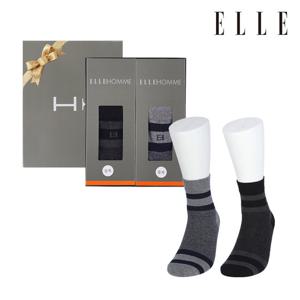 [엘르(양말)]남성 비즈 중목 멀티링글 2족세트 EH33086S2