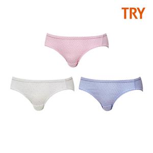 [트라이] 여성 미디 면스판 팬티 3매입 I05