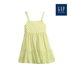 [갭키즈]체커보드 패턴 티어드 드레스(874373-00-9_GN)