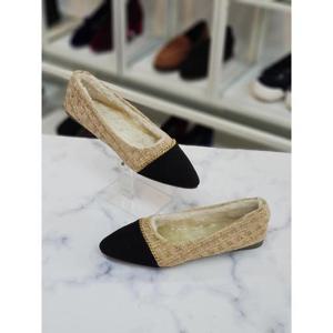 한슈 세이브존07 트위드 퍼 플랫슈즈 1cm HS36866sp