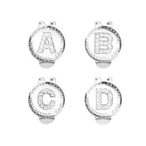 퍼피아 골프 스와로브스키 이니셜 볼마커 자석클립세트_크리스탈