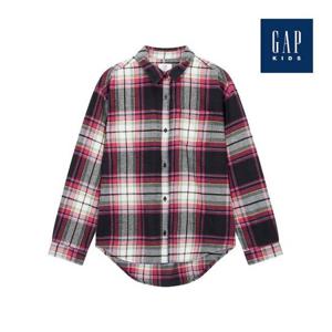 [갭키즈]체크 패턴 플란넬 셔츠(725599-03-9_DPK)