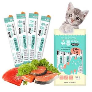 고양이간식 츄릅 짜먹는 참치와 연어 15gx4개입 단품