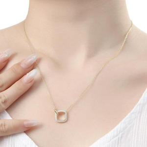 비쥬홀릭 실버925 골드도금 더블 스퀘어 목걸이