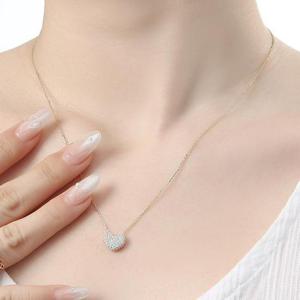 비쥬홀릭 실버925 골드도금 오로라 하트 여성목걸이