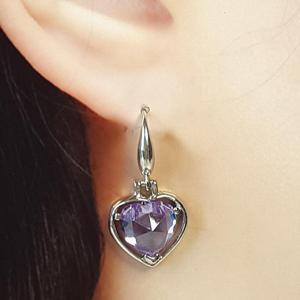 [블루케이] 실버925 하트자수정합성석귀걸이240810-15