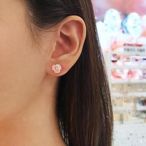 볼라레 세이브존01 14k골드귀걸이 연핑크장미 GE223