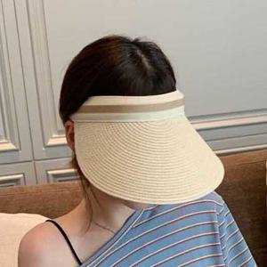베이직 여성 라탄 썬캡모자 자외선차단 여름휴가 모자