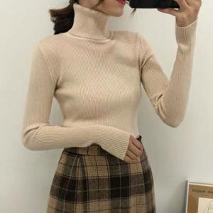 여성 목폴라 골지 슬림핏 날씬해 보이는 예쁜 니트티