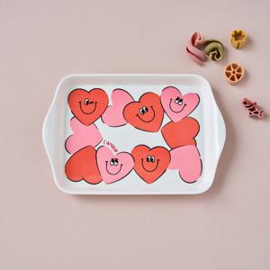 [모던하우스] 러브투게더 멜라민 핸들사각접시 러브