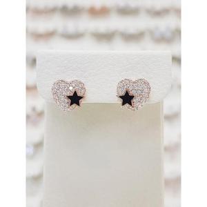 볼라레 세이브존01 카멜리아 볼륨 하트 큐빅 귀걸이 spe1297