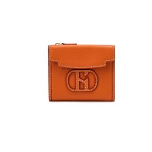 [헤지스] 오렌지 H패치 소가죽 탑지퍼 반지갑[HIWA5E544O2]