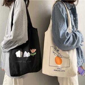 보부상 가방 숄더 프린팅 에코백 캔버스 수납 여성