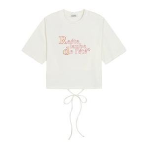 [르샵]l1f22jts020u라운드넥 반팔 자주 뒤트임 끈 크롭 티셔츠