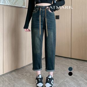 ATMARK 톰보이워싱밴딩데님팬츠_AA53PT001G