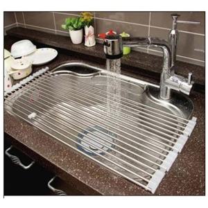 길이확장형 씽크롤선반 400 4단 씽크대 스텐 롤선반