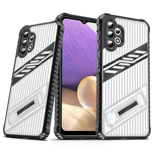 갤럭시A32 4G LTE 풀커버 범퍼 킥스탠드 반투명 젤하드 케이스