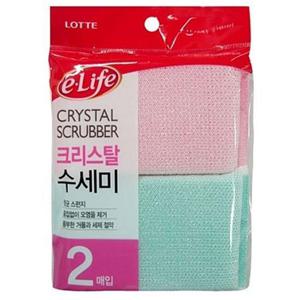 롯데 크리스탈 수세미 2p 천연수세미 부억수세미 가