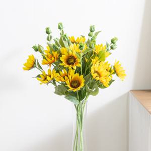 해바라기 조화 3대 가지 60cm 인테리어 꽃 장식 소품 금전화 풍수