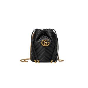 구찌 GG 마몽 마틀라세 미니 버킷백 블랙 575163-DTDRT-1000