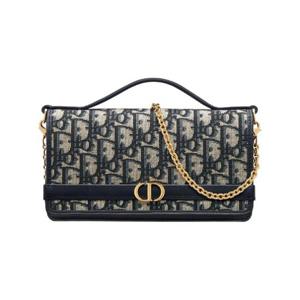 디올 30 몽테인 시갈 파우치 체인 디올 오블리크 자카드 블루 S4302UTZQ-M928