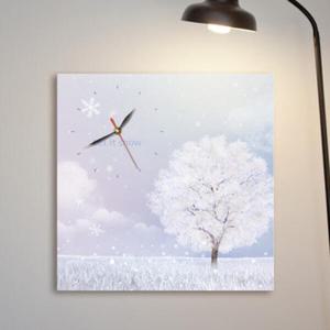 아트박스/꾸밈 ct281-낮과밤의겨울나무_노프레임벽시계