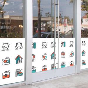 아트박스/꾸밈 ih932-동물병원펫샵아이콘_불투명유리시트