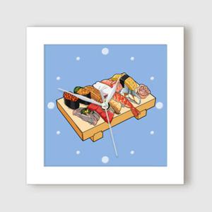 아트박스/꾸밈 it410-맛있는음식_일식중식_미니액자벽시계