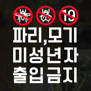 아트박스/꾸밈 cr539-파리모기미성년자출입금지_그래픽스티커