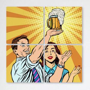 아트박스/꾸밈 cf070-멀티액자_거품이흘러내리는맥주