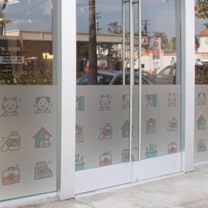 아트박스/꾸밈 ih938_m-무점착유리시트_동물병원펫샵아이콘_글라