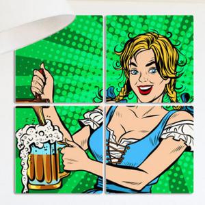 아트박스/꾸밈 cf074-멀티액자_거품가득맥주담는여자