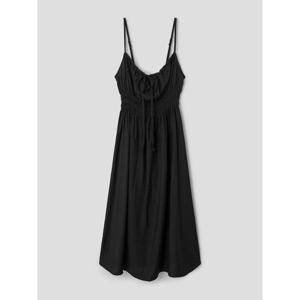 (125671MB15) [에잇세컨즈] 리본 셔링 원피스  블랙