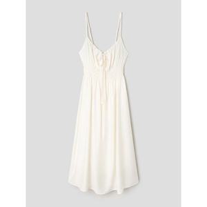 (125671MB1A) [에잇세컨즈] 리본 셔링 원피스  베이지