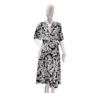 [파파야]랩 브이넥 프린트 원피스(PNPROP060B)