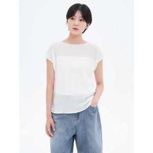 (325765LY30) [에잇세컨즈] 요루지 반소매 블라우스  아이보리