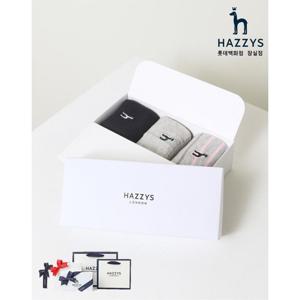 [헤지스] HISS5E300G3_여성그레이 퍼피자수 면혼방 중목양말3종세트