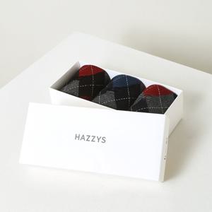 [헤지스] 남성 아가일패턴 중목 양말세트 [3PACK] HZSS5F801MU
