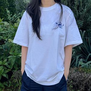 아디다스 공용 도그 플레인 화이트 반팔 티셔츠 JD2830