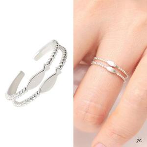 92.5 실버 트윈 물고기 더블 링 은 반지