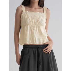 (355765LY50) [에잇세컨즈] 셔링 슬리브리스 블라우스  아이보리