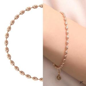 14KGP 로즈골드 일립스S 컷팅 볼 패션 팔찌