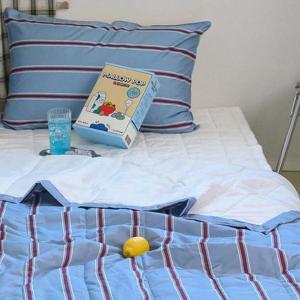 해피니 이불패드세트 레트로 M2 듀라론 냉감 이불 패드 베개 SS (블루)