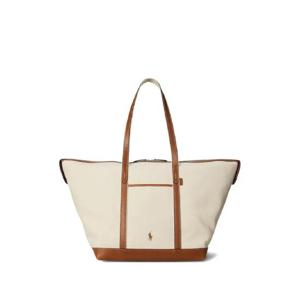 25 FW 폴로 랄프로렌 벨포트 레더 트리밍 캔버스 토트 백 428973072001 TP441559283