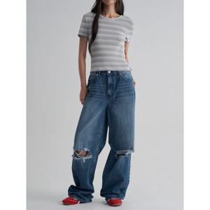 (355821LPEP) [에잇세컨즈] 데미지 와이드 데님  블루