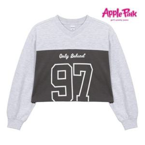 [애플핑크]V넥 럭비 크랍 맨투맨 (APK8T519GSC)