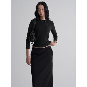 (355841LY45) [에잇세컨즈] 베이직 솔리드 긴소매 티셔츠  블랙