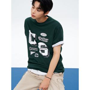 (265842AY2M) [에잇세컨즈] 스트릿 레터링 반소매 티셔츠  그린