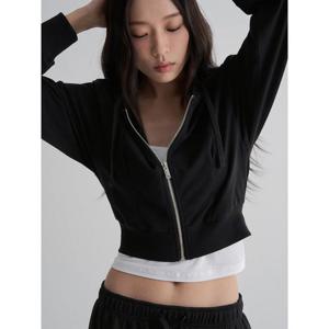 (355941LY55) [에잇세컨즈] 레귤러핏 솔리드 후드 집업  블랙