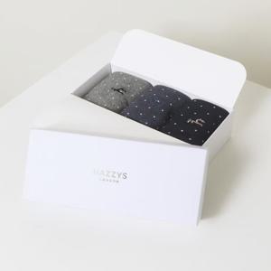 [헤지스] 도트패턴 배색 장목 양말 3종 세트 HJSS5F002N2